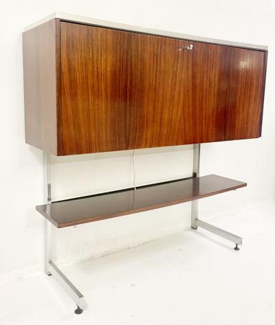 Mid Century Belgian Wooden Bar Cabinet