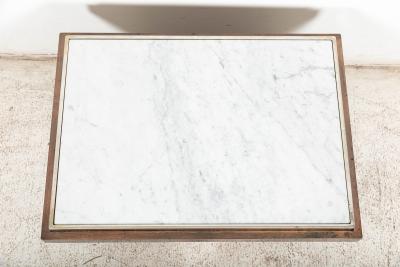 Mid Century Belgium Chrome Bronze Coffee Table