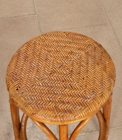 Mid Century Bentwood and Rattan Bar with Pair of Stools