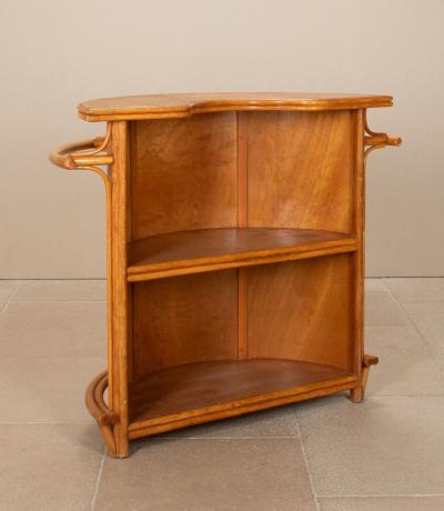 Mid Century Bentwood and Rattan Bar with Pair of Stools