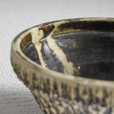 Mid Century Birch Bark Pottery Bowl
