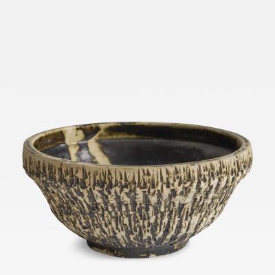 Mid Century Birch Bark Pottery Bowl
