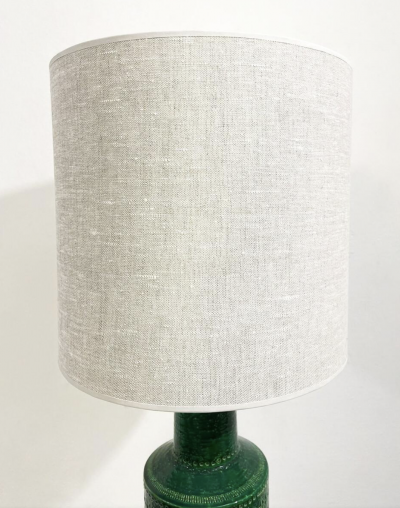 Mid Century Bitossi Ceramic Green Table Lamp Italy 1960s