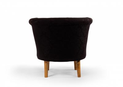 Mid Century Black Upholstered Tub Chair