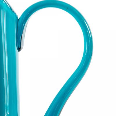 Mid Century Blue Glass Pitcher