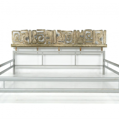 Mid Century Brass Bed by Luciano Frigerio 1970s