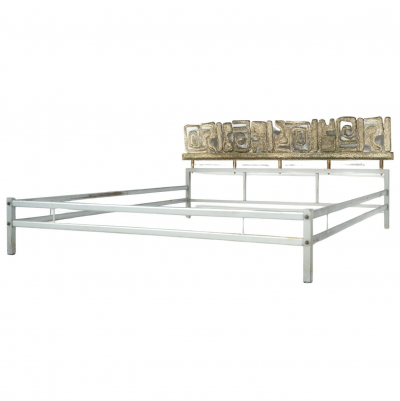 Mid Century Brass Bed by Luciano Frigerio 1970s