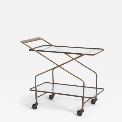 Mid Century Brass Drinks Trolley