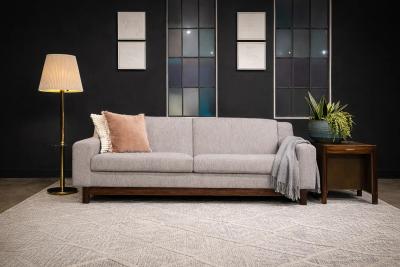 Mid Century Brass Floor Lamp with Integrated Glass Shelf and Pleated Shade