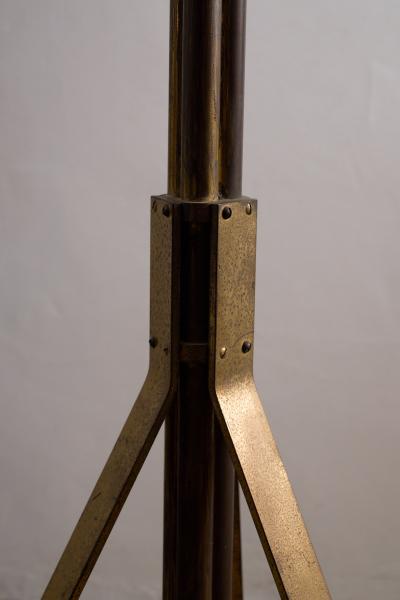 Mid Century Brass Floor Lamp with Three Adjustable Shades 1950s