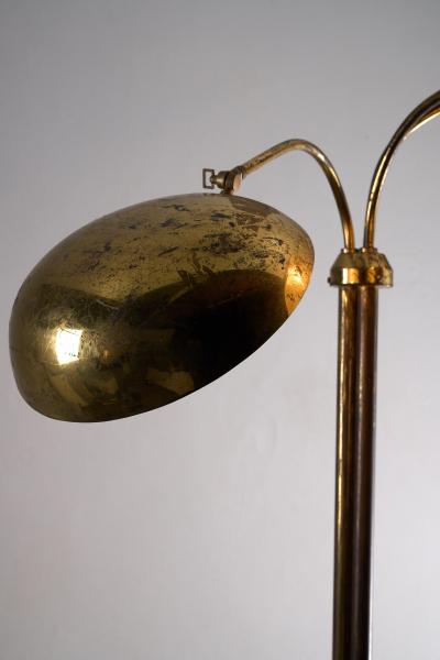 Mid Century Brass Floor Lamp with Three Adjustable Shades 1950s
