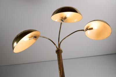 Mid Century Brass Floor Lamp with Three Adjustable Shades 1950s