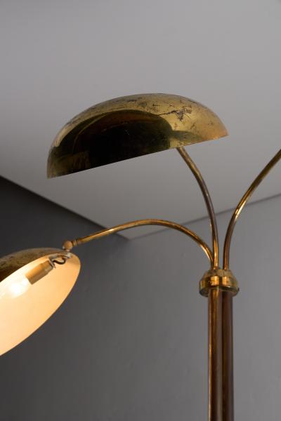 Mid Century Brass Floor Lamp with Three Adjustable Shades 1950s