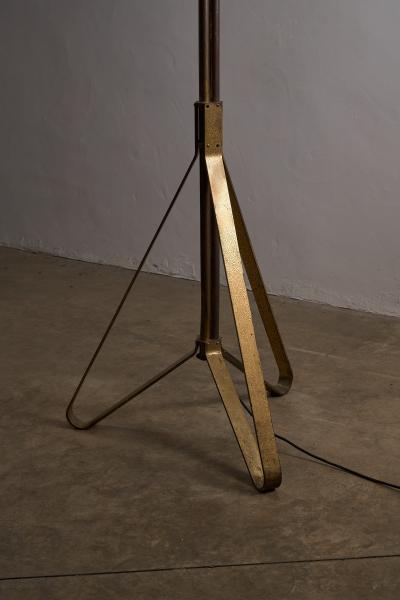 Mid Century Brass Floor Lamp with Three Adjustable Shades 1950s
