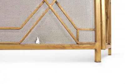 Mid Century Brass Framed Tri Fold Fire Screen