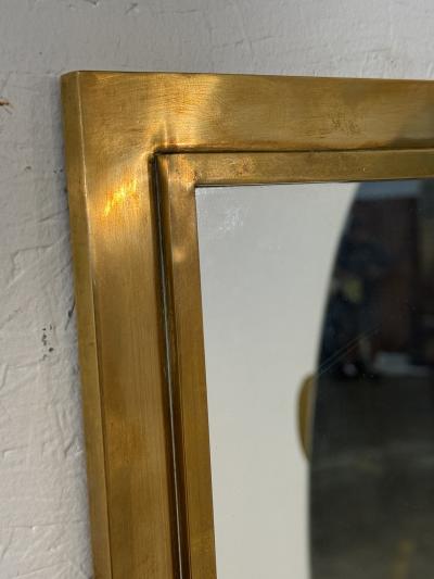 Mid Century Brass Framed Wall Mirror Italy 1950s
