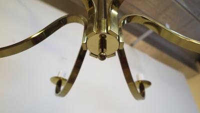 Mid Century Brass Tower Chandelier