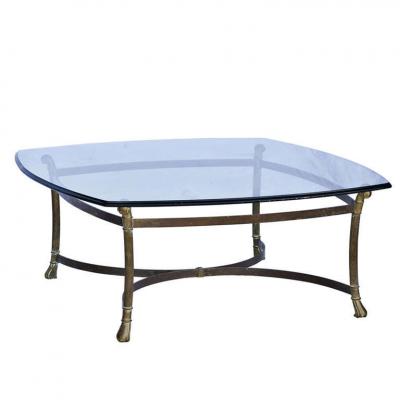 Mid Century Brass and Glass Coffee Table