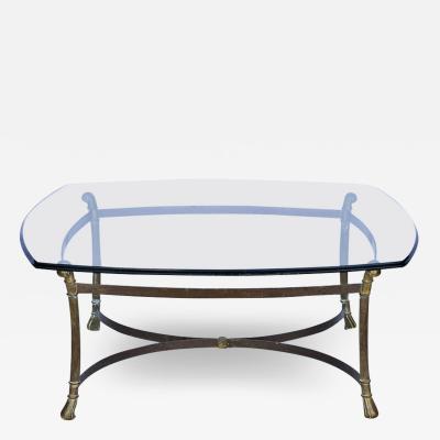 Mid Century Brass and Glass Coffee Table