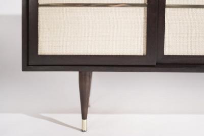 Mid Century Brass and Walnut Credenza C 1950s