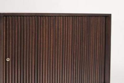 Mid Century Brass and Walnut Credenza C 1950s