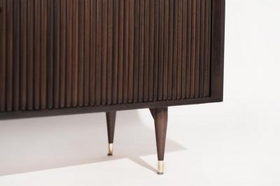 Mid Century Brass and Walnut Credenza C 1950s