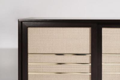 Mid Century Brass and Walnut Credenza C 1950s