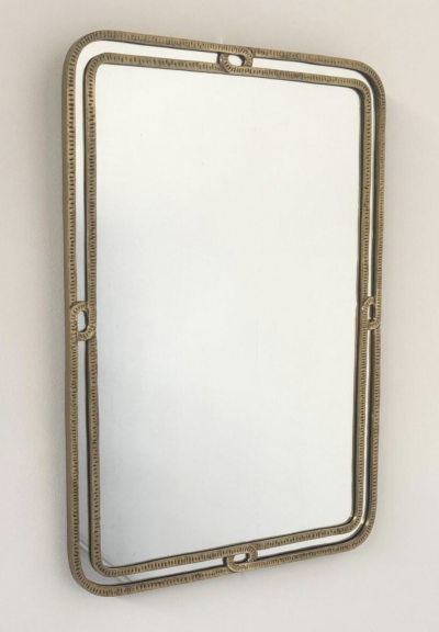 Mid Century Bronze Mirror by Angelo Brotto signed 1950s