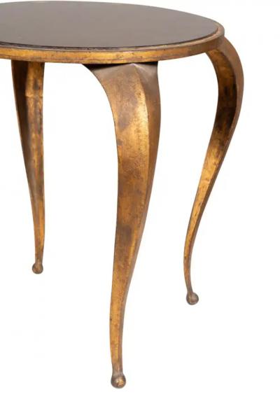 Mid Century Bronzed Metal And Faux Tortoise Table