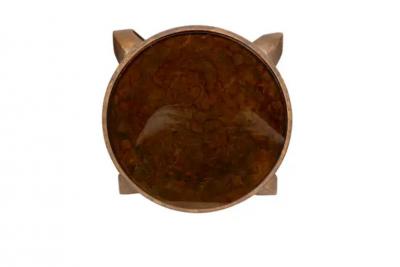 Mid Century Bronzed Metal And Faux Tortoise Table