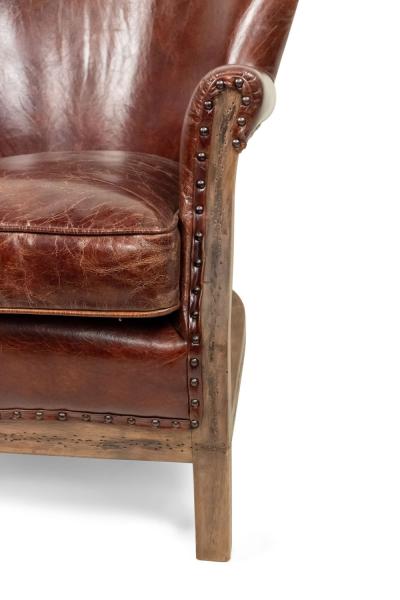 Mid Century Brown Leather Club Chairs