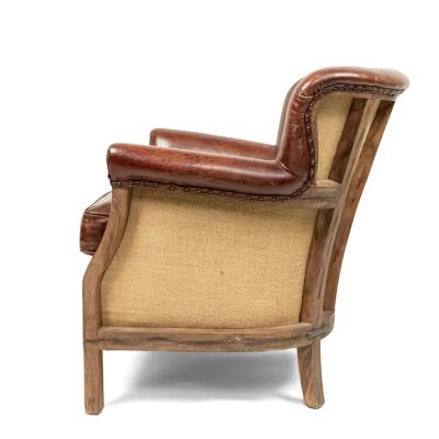 Mid Century Brown Leather Club Chairs