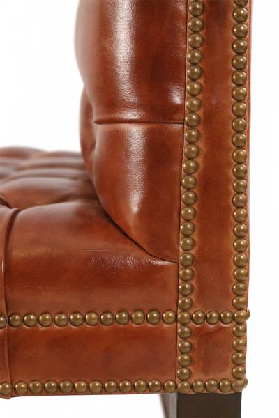 Mid Century Brown Tufted Leather Psychiatrist Couches