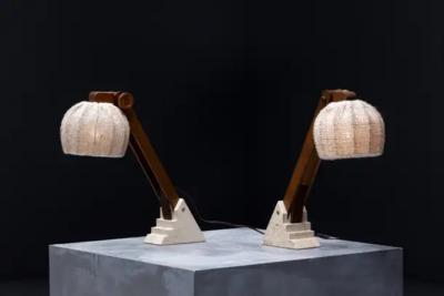 Mid Century Brutalist Table Lamps France 1960s