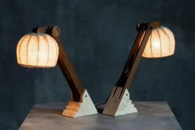 Mid Century Brutalist Table Lamps France 1960s