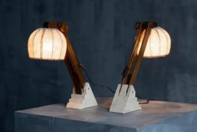Mid Century Brutalist Table Lamps France 1960s