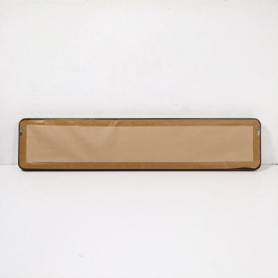 Mid Century Burled Walnut Bordered Mirror W Graphic Acid Etched Oceanic Motif