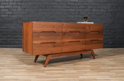Mid Century Californian Modern Sculpted Walnut Dresser