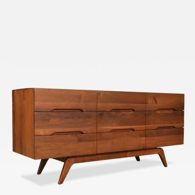 Mid Century Californian Modern Sculpted Walnut Dresser