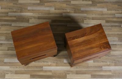 Mid Century Californian Modern Sculpted Walnut Night Stands
