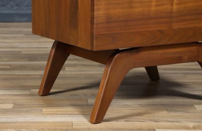 Mid Century Californian Modern Sculpted Walnut Night Stands
