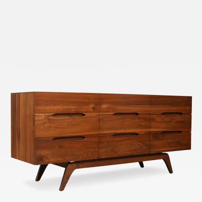 Mid Century Californian Modernist Sculpted Walnut Dresser