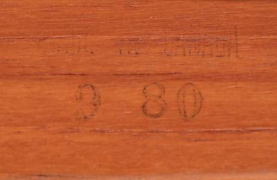 Mid Century Canadian Modern Sculpted Teak Tweed Dining Chairs