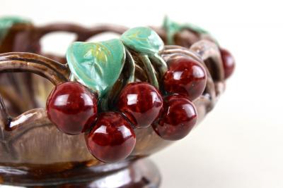 Mid Century Ceramic Bowl With Cherries by St Peter Ceramic AT ca 1960