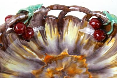 Mid Century Ceramic Bowl With Cherries by St Peter Ceramic AT ca 1960