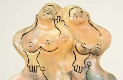 Mid Century Ceramic Nude Women Sculpture