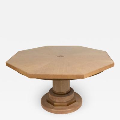 Mid Century Cerused Oak Octagonal Center Table