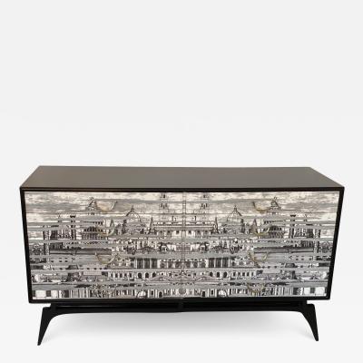 Mid Century Chest of Drawers in the Style of Fornasetti