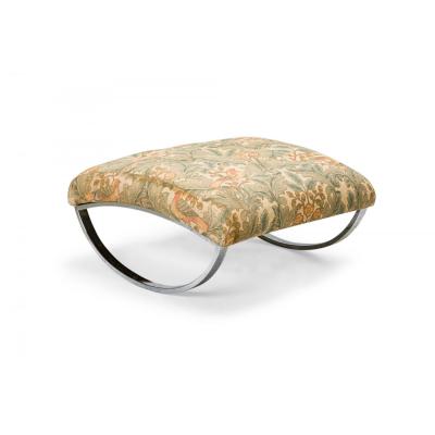 Mid Century Chrome Frame Upholstered Top Rocking Ottoman