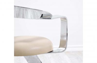 Mid Century Chrome Ribbon Style Swivel Lounge Chairs